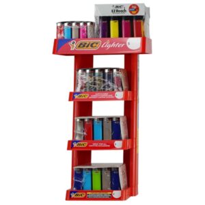 BiC Lighters 4 Tier EZ Reach Mixed Designs 240ct Display