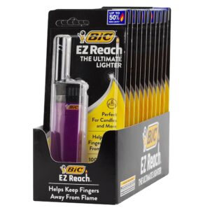 Bic Lighters EZ Reach Wand BL/1 Assorted 12ct Display