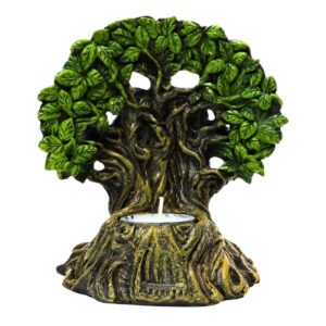 Fujima Tree Goddess Cone & Incense & Tea Light Candle Holder  5.4 In