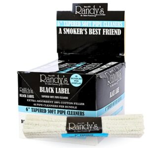 Randys Pipe Cleaner Black Label Tapered Soft 6 In 48ct Display