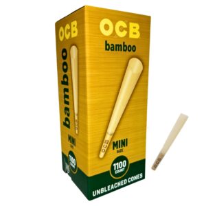 OCB Bamboo Mini Size Unbleached Cones 1100ct Display