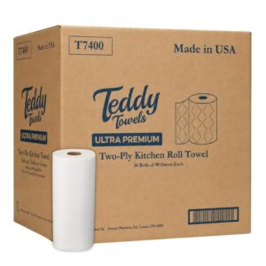 Teddy Two Ply Kitchen Paper Towels 90 Sheet (Individually Wrapped) 30ct Case