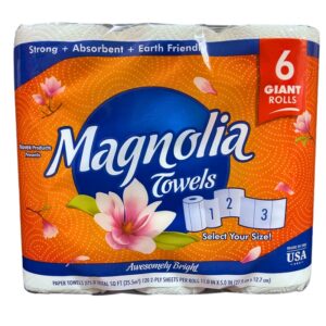 Magnolia Two Ply Kitchen Paper Towels 85 Sheet 6ct Pack